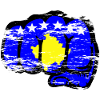 Kosovo flag hand fist used