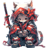 Cute Samurai Cat