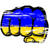 Ukraine Flag Hand Fist Used