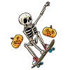 Halloween Skateboarding Skeleton Skateboarder