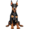 Dobermann Sitzend Hund