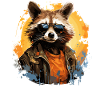 Funny raccoon with sunglasses