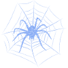 Spinne im Spinnennetz für Halloween