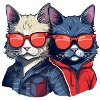 Cats Duo Friends