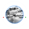 Positano Italien - kreisförmiges Design-Logo