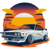 JDM - Retro Car and Sunset