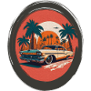 Retro Car and Sunset