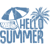 Hello Summer Palm & Watermelon Graphic