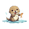Mignon bébé loutre