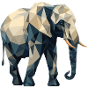 Style d’origami d’éléphant