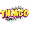 Thiago benutzerdefinierter Name Comic-Buch-Stil Pop-Art,