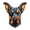 Doberman Dog Head