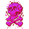 Graffiti Pirate Skull Pink
