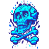 Graffiti Pirate Skull Blue