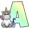 Einhorn Buchstabe A