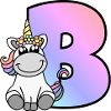 Einhorn Buchstabe B
