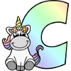 Einhorn Buchstabe C