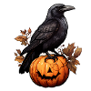 Crow with Pumpkin Halloween