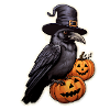 Crow with Pumpkin Halloween 4