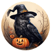 Crow with Pumpkin Halloween 5