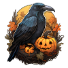 Crow with Pumpkin Halloween 2