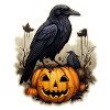 Crow with Pumpkin Halloween 3