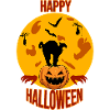 Happy Halloween Cat Moon Pumpkin