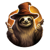 Halloween Sloth with Witch Hat
