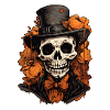 Skull fine with hat