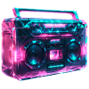 Boom box magnétophone cassette rétro wave