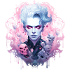 Pretty Gothic Wizard Neon Skull