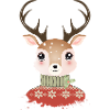 niedlicher schicker Hirsch mit Weihnachtspullover