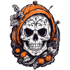 Pumpkin Skull Halloween October Fun