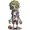 Cartoon Zombie Ghoul Halloween Night