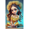 girl dressed in gold