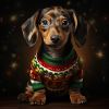 Weihnachtsdackel im Strickpullover