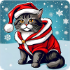 Cute cat in Christmas costume