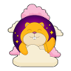Hamster, Night, Stars, Clouds