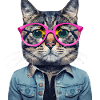 cat with pink glasses