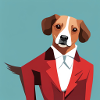 Dog in business clothes