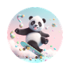 Bébé Panda à Skateboard