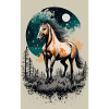 Pferd unter Vollmond