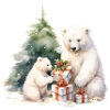 Polar bear family at Christmas