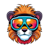 Ski Lion Snowboarder Comic