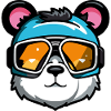 Ski Bear Snowboarder Comic