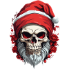 Festive Skull Santa Claus