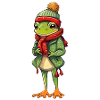 Niedlicher Frosch im festlichen Winter-Look!