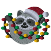 Christmas raccoon with fairy lights