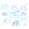 Neon Spiral Clouds