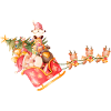 Gnomes traveling with Santa Claus